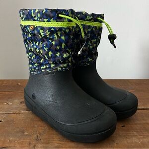 Kids Bogs Snow Shell Winter Snow Boots Boys Black Youth Size 1